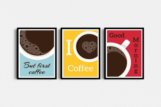 Plakat Kaffe Morgen Trio / Sett med 3