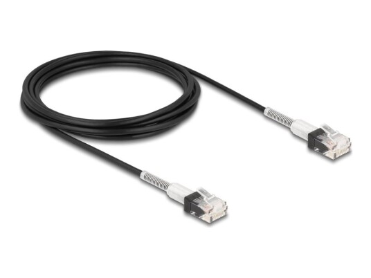 Delock Koblingskabel Rj-45 Hann Til Rj-45 Hann 3 M 3 Mm Utp Cat 6A Halogenfri Formstøpt Slank Svart