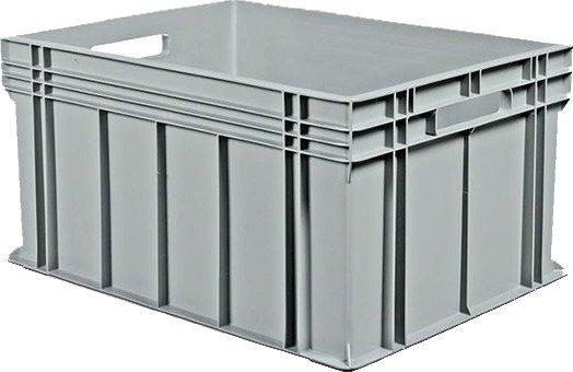 Schoeller Allibert Euroback 6440 Transportkasse grå, med håndtakshull 800x600x415 mm, Garasjeinnredning & oppbevaring