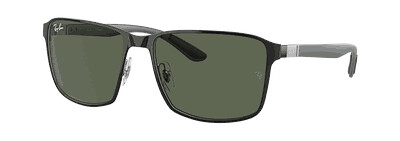 Ray-ban Sunglasses 0Rb3721 Black On Silver/Dark Green Lenses solbriller 59