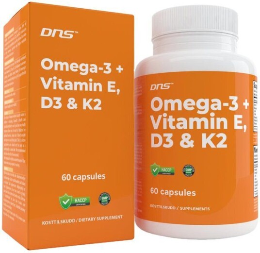 DNS Omega-3 + Vitamin E, D3 & K2 - 60 Kapsler