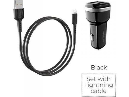 Borofone - Billader 2X Usb-Kabel Lightning W Ie, Sort