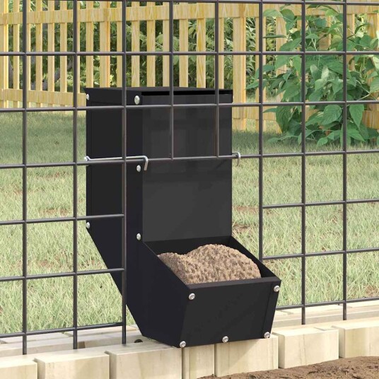Vidaxl Kaninfôrer Svart 12.5 X 26 X 28.5 cm 1 kg Kaldvalsget Stål