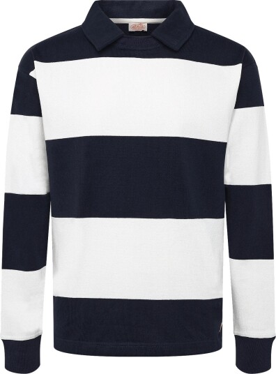 Armor Lux Long Sleeve Polo Collar Sweatshirt NAVIRE/ MILK L Armor Lux Long Sleeve Polo Collar Sweatshirt NAVIRE/ MILK L