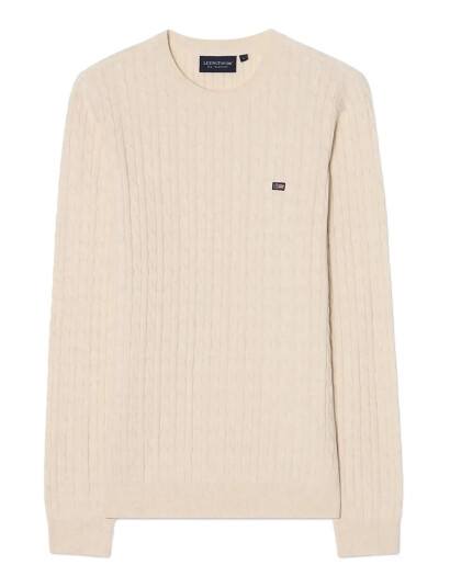 Lexington Clothing Organic Cotton Cable Knitted Sweater Cream S