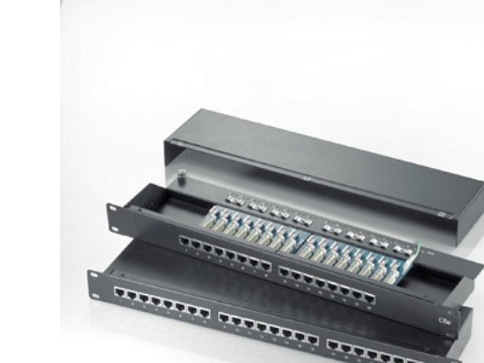 Roline Cat.5E 19" Patch Panel 24 Ports Stp Black Sort Stål