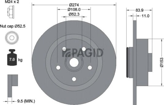 PAGID 54422NC Bremseskive