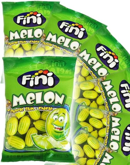 12 stk Fini Melon Bubblegum   Melonformede Tyggegummier   Hel Eske 900 gram