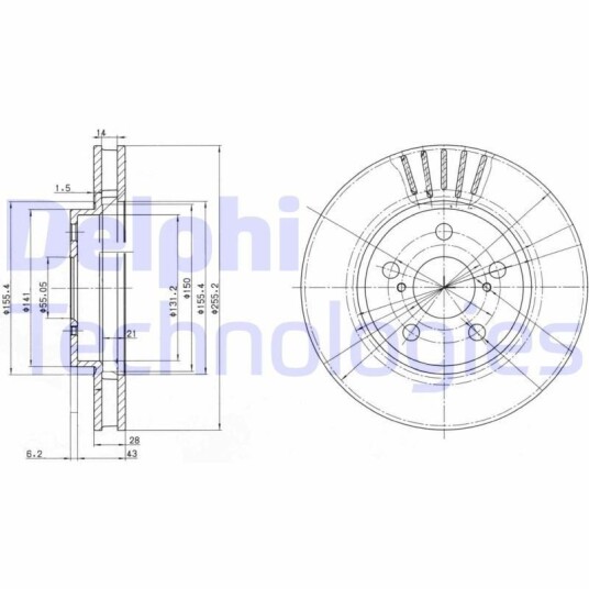 Bremseskive DELPHI BG3187 Bremseskive DELPHI BG3187