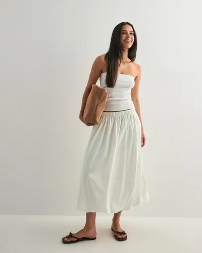 Vero Moda Hvit Vmfriba Mw 7/8 Balloon Skirt Wvn Ga