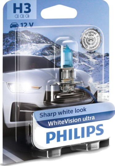 Halogenpære Philips WhiteVision ultra 55W H3 2 pcs