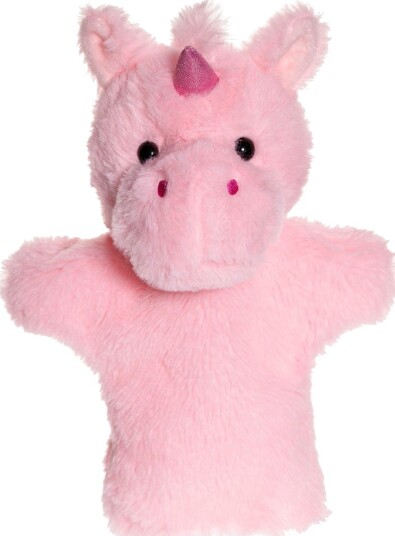 Teddykompaniet Hånddukke 23 cm Enhjørning Teddykompaniet OneSize Leketøy Rosa