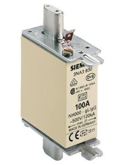 Siemens Lv hrc fuse link 500v s.000 100 a 3na3830 (4001869057224) Siemens Lv hrc fuse link 500v s.000 100 a 3na3830 (4001869057224)