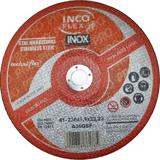 Incoflex Kappskive Pro Inox 230 × 1,9 mm (For Stål) Incoflex Kappskive Pro Inox 230 × 1,9 mm (For Stål)