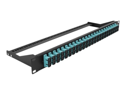 Delock Koblingspanel Rackmonterbar Sc Duplex Mm X 24 Svart Akvamarin 1U 19"