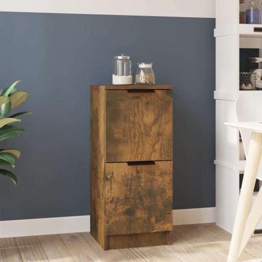 vidaXL Skjenk røkt eik 30x30x70 cm konstruert tre