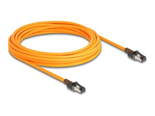 Delock Koblingskabel Rj-45 24 Pin Usb-C Til Rj-45 24 Pin Usb-C 7.5 M 6.2 Mm S/Ftp Halogenfri Up To 10 Gbps Data Transfer Rate Oransje