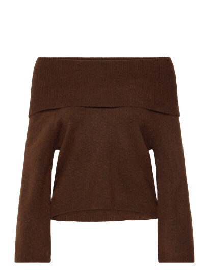A View Penny Offshoulder Knit Blouse Brown S A View Penny Offshoulder Knit Blouse Brown S