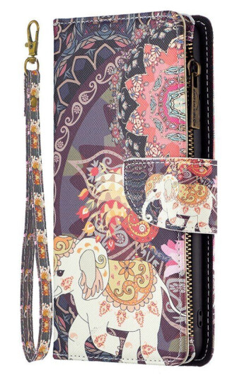 INCOVER Samsung Galaxy A73 (5G) PU Skinn Flip Deksel Med Lommebok - Blomster Elefant