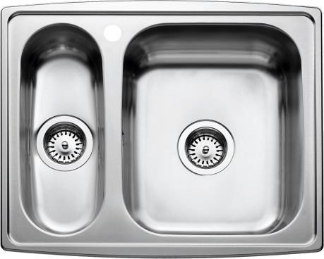 Intra Juvel Horizon 615SH med 1½ vask på høyre T/nedstrøm. silver 615x510 mm Intra Juvel Horizon 615SH med 1½ vask på høyre T/nedstrøm. silver 615x510 mm