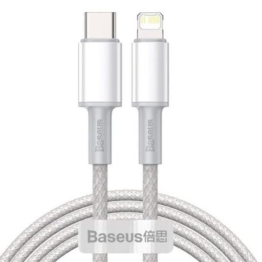 Baseus Lightning til USB-C Kabel 2M 20W Hvit