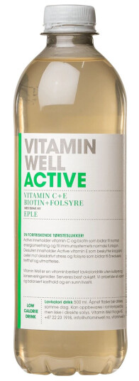 Vitamin Well Active 500ml, lavkaloridrikk, vann Active