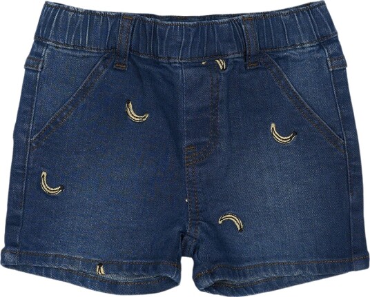 THE NEW Siblings Medium Blue Denim Embroidery Otis Denim Shorts 104