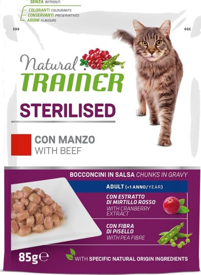 Natural Trainer Våtfôr Adult Sterilisert Storfekjøtt 12 X 85 G Natural Trainer Våtfôr Adult Sterilisert Storfekjøtt 12 X 85 G