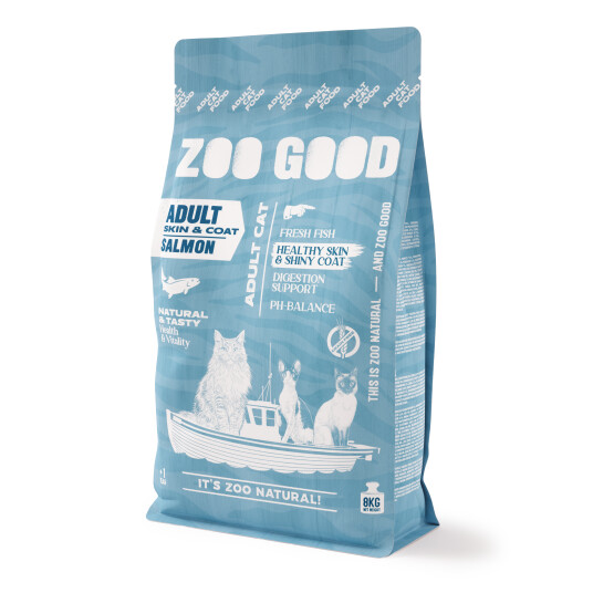 Zoo Good Kornfri Fisk 8 kg Tørrfôr for Voksne Katter med Fokusering på Helse og Pels Zoo Good Kornfri Fisk 8 kg Tørrfôr for Voksne Katter med Fokusering på Helse og Pels