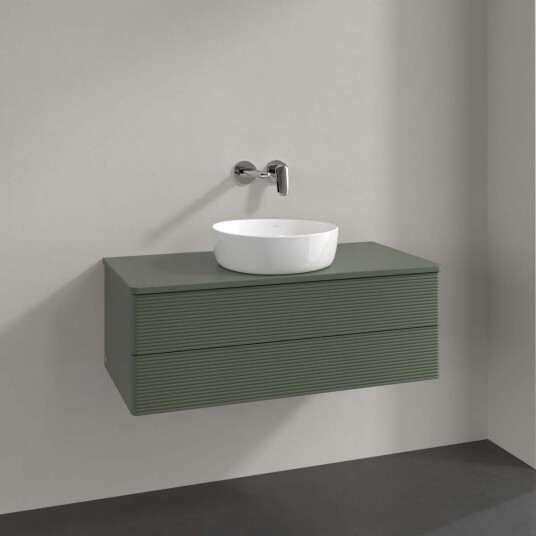 Villeroy & Boch Antao Servantskap med 2 skuffer 100x50x36 cm u/lys Grønn Matt