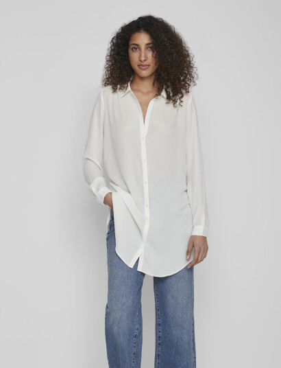 Vila Vilucy Button  L/S Tunic - Noos - White - 34