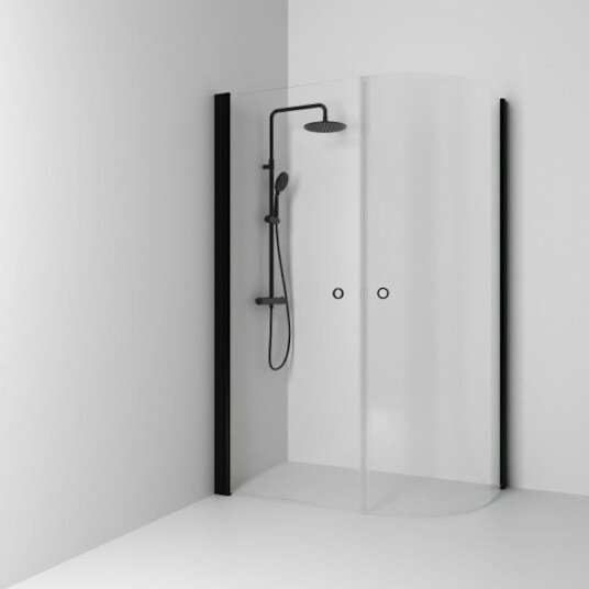 Svedbergs Skoga Dusjhjørne Rett|U-Formet 81x137 cm, Sort Matt/Klarglass Svedbergs Skoga Dusjhjørne Rett|U-Formet 81x137 cm, Sort Matt/Klarglass