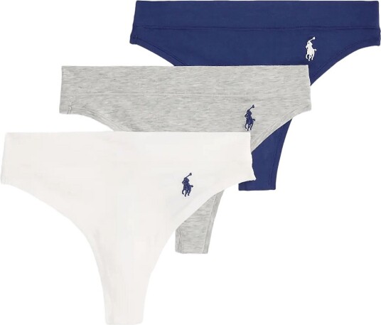 Polo Ralph Lauren Intimates Thong 3 Pack Set   Multi/patterned   L