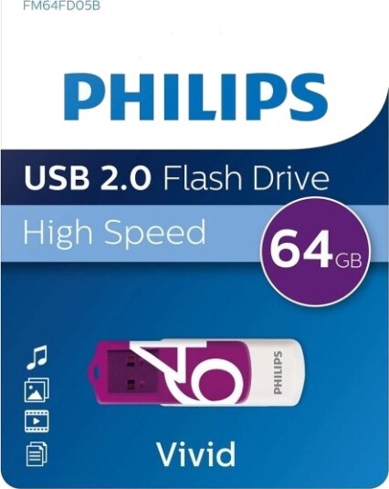 Philips Usb 2.0 64Gb Vivid Edition Magic Purple Philips Usb 2.0 64Gb Vivid Edition Magic Purple