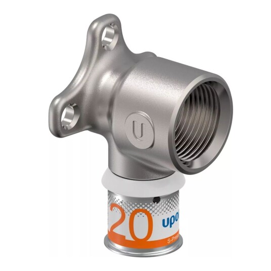 Uponor S-Press Plus 90° Platealbue 20mm x 3/4" for Hydraulikk