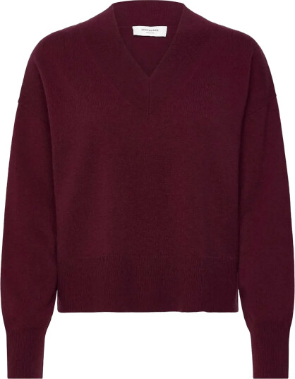 Rosemunde Rwlaica Cashmere V Neck Ls Pullover Burgundy M