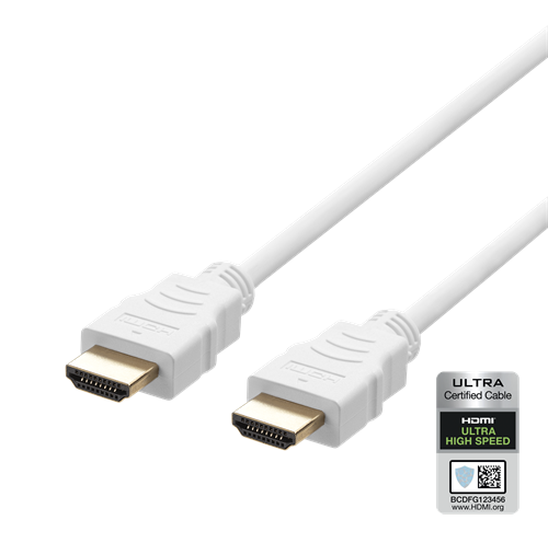Deltaco Ultra High Speed HDMI-kabel 2m 8K 60Hz 4K 120Hz Hvit