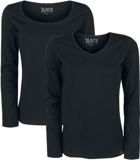 Black Premium by EMP Langermet skjorte Langermet Dobbelpakke S til 5XL Damer svart