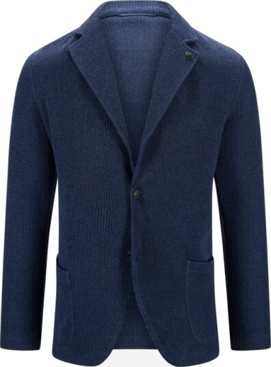 Gran Sasso Blazer Jacket Cotton Linen Navy
