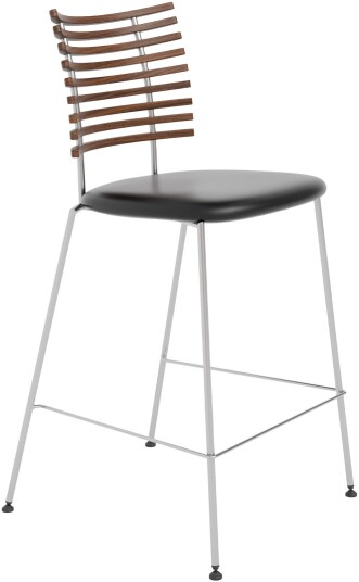 Naver Collection - Tiger Barstol Oljad Valnöt Rostfritt Stål Läder Select Barstoler Henrik Lehm Tre Farget,Svart Lær/metall/tre
