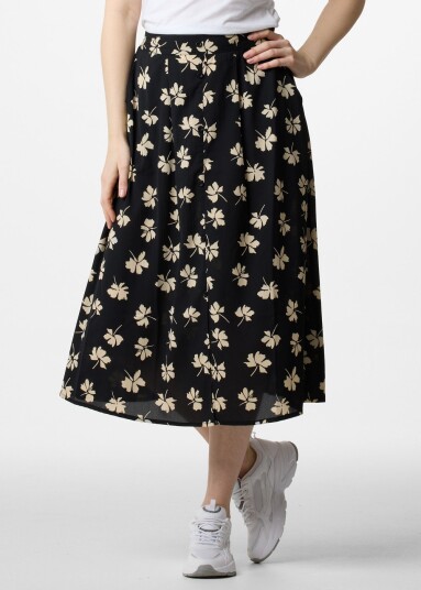 Seaside Key West Long Skirt W Black Flower 44 Kjoler Og Skjørt