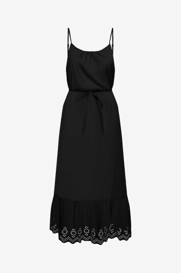 Only Maxikjole onlLou Life Emb Strap Ankel DresSvart Only Maxikjole onlLou Life Emb Strap Ankel DresSvart