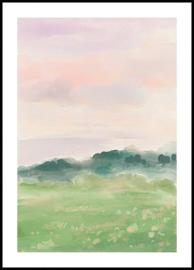 Misty Morning Fields Plakat Plakat / 70x100cm Misty Morning Fields Plakat Plakat / 70x100cm