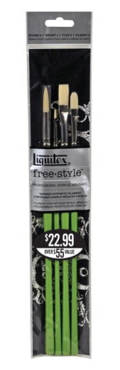 Liquitex Freestyle Traditional Pensel Syntetisk 4-set