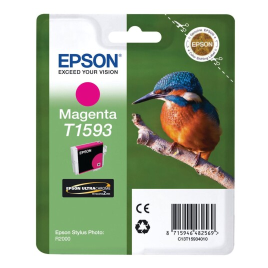 Epson T1593 M blekkpatron - C13T15934010 Original - Magenta 17 ml Epson T1593 M blekkpatron - C13T15934010 Original - Magenta 17 ml