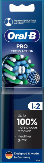 Tannbørstehoder Oral-B Eb50-2 Cross Action Pro Sort 2 Stk.
