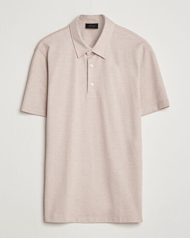 Brioni Short Sleeve Cotton Piquet Polo Beige Brioni Short Sleeve Cotton Piquet Polo Beige