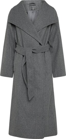 Gina Tricot High Neck Wool Blend Coat GREY L Gina Tricot High Neck Wool Blend Coat GREY L