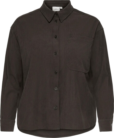 ONLY Carmakoma Carlayla L/S Button Corduroy Shirt Pnt Brown 46 ONLY Carmakoma Carlayla L/S Button Corduroy Shirt Pnt Brown 46