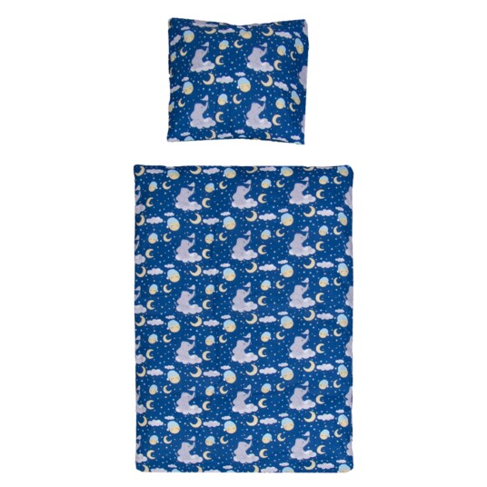 Borg Living Sengetøy til baby 70x100 cm - OEKO-TEX®-sertifisert - Elefant stjerner og måne - Sengesett i 100 % bomull